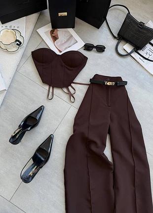 Жіночий костюм топ та брюки палаццо