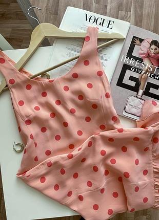 Сукня в горошок з натурального шовку