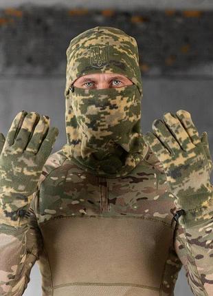 Комплект шапка баф рукавички піксель вт6388