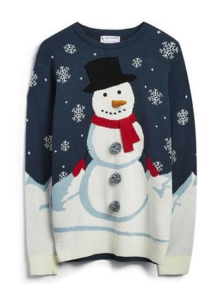 Кофта/свитер primark snowman christmas jumper new year era original l-xl polo ck