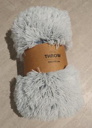 Плед 135 х 195 см. штучне хутро теплий на подарунок покривало декор травичка плюшевий хутряний ikea плюш 140 200
