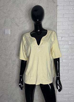 Трикотажна блуза блузка великого розміру батал marks&spencer, xxxxxl 62р