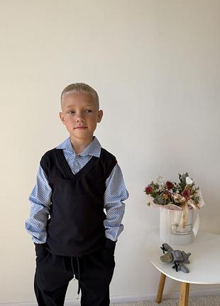 Поло бакитные рукава узор 110-158