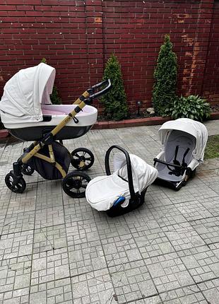 Універсальний візочок mioobaby zoom royal edition white/gold 3 в 1