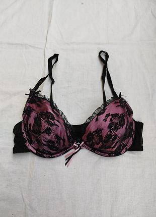 Бюстгальтер з красивим дизайном купальник ліфчик ліф ажурний бордовий чашка a b 75a 75b 34a 34b бюстик з карманами