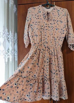 Платье женское весна/лето/осень milamis размер xs-s персикового цвета