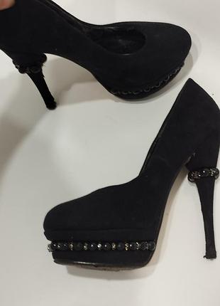 Срочно ! замшевые туфли silver rose с камнями , 37 р