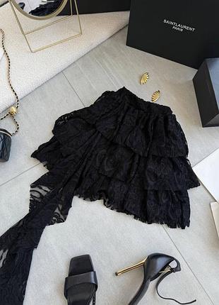 Стильна спідниця гіпюр з рюшами ♥️ трендова літня спідниця ♥️