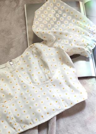 Топ корсет з об'ємними рукавами shein