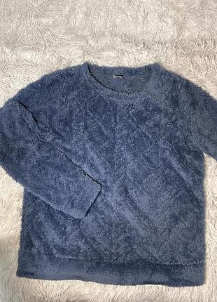 Піжама, тепла піжамна синя кофта