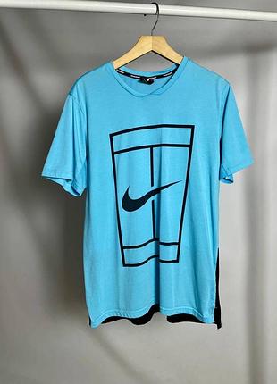 Nike court розмір l як нова!!! оригінальна блакитна футболка