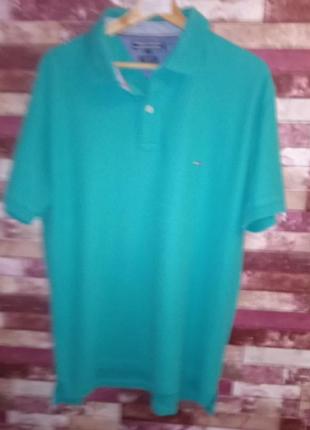 Футболка поло лоббителя tommy hilfiger размир xl зеленая.