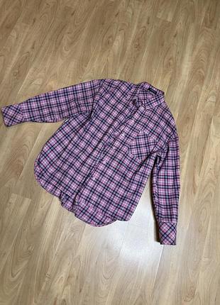 Бавовна рубашка сорочка у клітинку розова (ace one by one ttswtrs cher17)