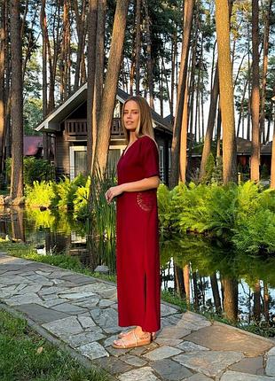 Сукня-футболка «сяйво» українського бренду polivik бордо бордовий сукня футболка