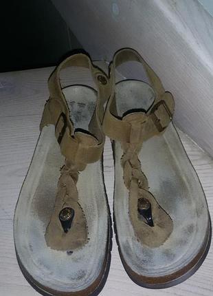 Bio shoes (italy)-замшевые сандалии р.39 -25,7см