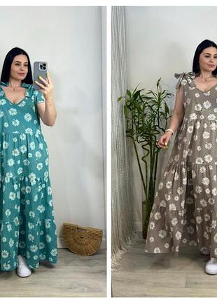 Летний длинный котоновый сарафан