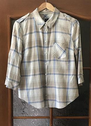 Легка бавовняна сорочка в клітку autograph marks & spencer