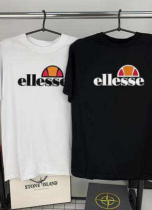 Купить мужскую черную футболку базовую белую ellesse big logo