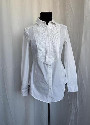 Блуза сорочка біла приталена коттон стрейч класична karen millen
