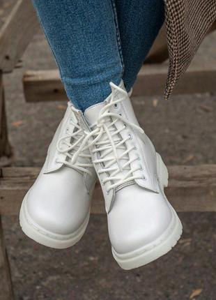 Черевики dr. martens white зима черевики на хутрі