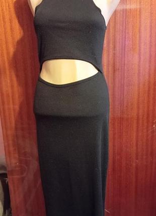 Платье в маленький рубчик xs ска