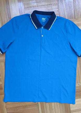 Футболка - поло синего цвета большого размера