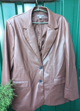 Кожаный пиджак батал