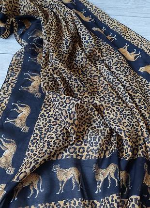 Шикарне парео з тканини террі вуаль, леопардовий принт rima(110 см на 168 см)