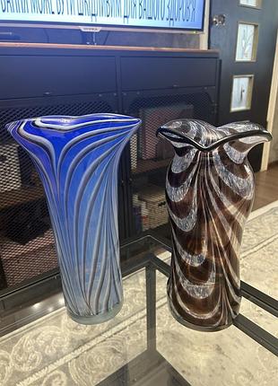 Муранське скло. лот із 2 декоративних ваз. вінтаж. колекційні.