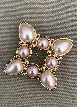 Monet розкішна брошка з перлинами американський вінтаж