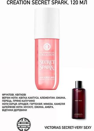 Мист для волос и тела creation secret spark, 120 мл, 574601
