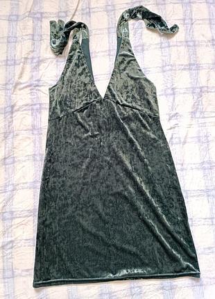 Серое платье h&amp;m divided. велюровый сарафан