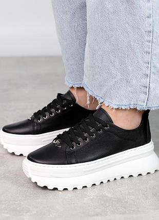 Кеды женские кожаные 588027 черные