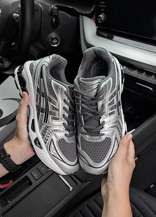 🔥мужские кроссовки asics gel sneakers 14 metallic silver / black🔥