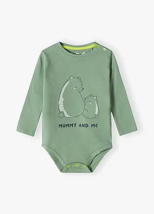 Детское хлопковое боди с длинным рукавом и принтом, 5.10.15 baby - 56 размер