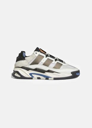 Кожаные мужские белые кроссовки adidas originals niteball white 44-45 размер