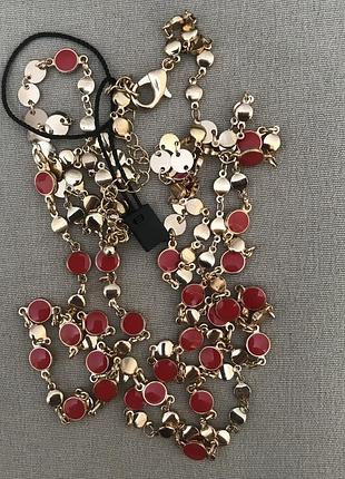 Довге подвійне намисто з емалями американський вінтаж