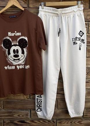 Жіноча коричнева футболка на літо 46/48 розмір