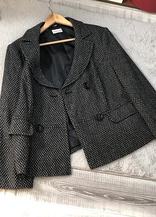 Піджак пальто твід вовна діловий класичний піджак жакет теплий чорний беж