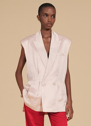 Оверсайз жилет з лляної суміші zara studio рожевий s