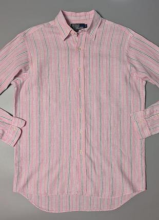 Чоловіча сорочка з льону polo ralph lauren, сша люксовий бренд розмір м ( підійде на  l)