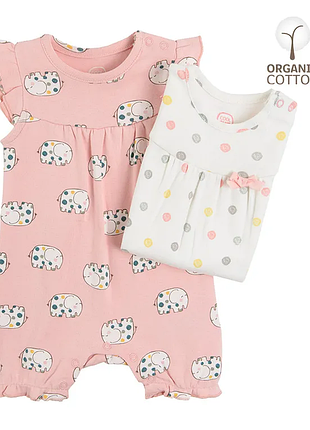 Полукомбинезон / ромпер / боди (комплект 2шт), cool club - 80 см