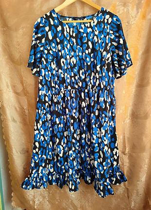 Женское летнее платье в леопардовый принт хл-хл размер