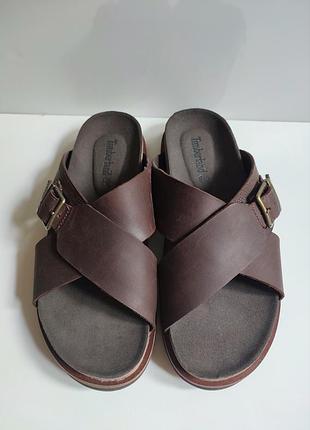 Шльопанці шльопки від timberland шкіра crazy horse 📌 43р (маломірять)/на стопу 27см