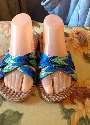 Очень лёгкие льняные шлепанцы, р.38-38,5