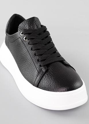 Кеды женские кожаные 588235 черные