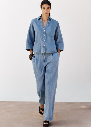 Zara широкие брюки джинсы