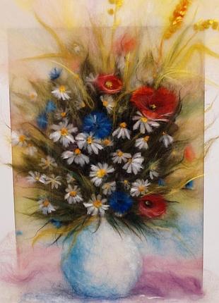 Картина из натуральной овечьей шерсти