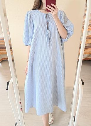 Льняное платье h&m