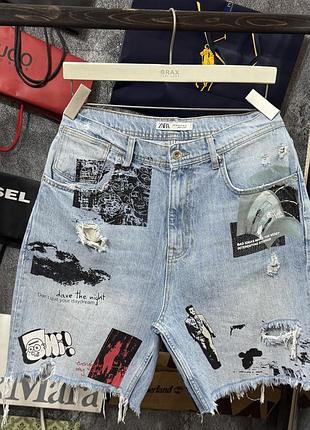 Щорти чоловічі zara man блакитний l m